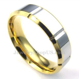 Moderigtig Sølvguld Titaniumring (Herre)