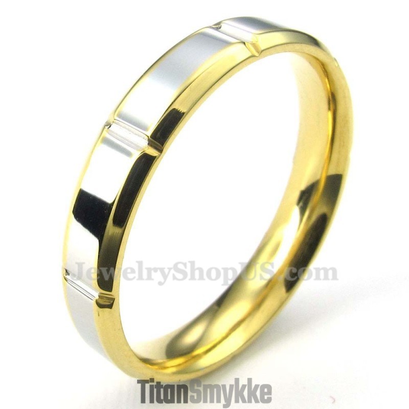 Moderigtig Sølvguld Titaniumring (Damer) Moderigtig Sølvguld Titaniumring (Damer)