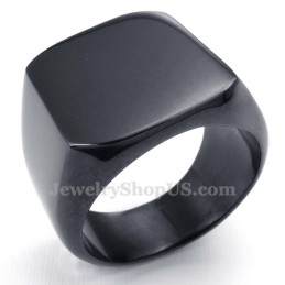 Herre Sort Titanium Glat Ring
