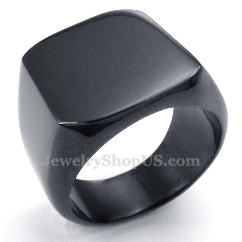 Herre Sort Titanium Glat Ring Herre Sort Titanium Glat Ring