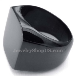Herre Sort Titanium Glat Ring