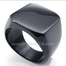 Herre Sort Titanium Glat Ring