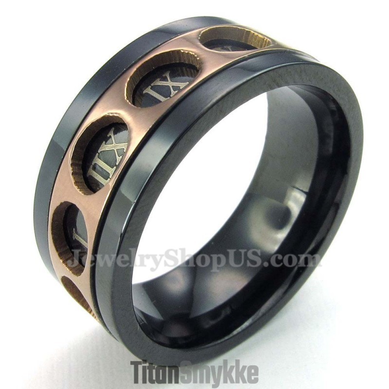 Drejelig Ring I Titanium Med Romertal