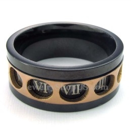 Drejelig Ring I Titanium Med Romertal