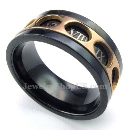 Drejelig Ring I Titanium Med Romertal