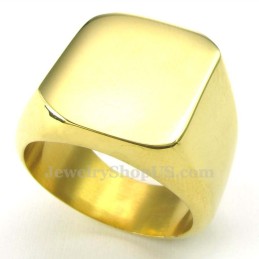 Herrering I Guld Med Glat Titanium
