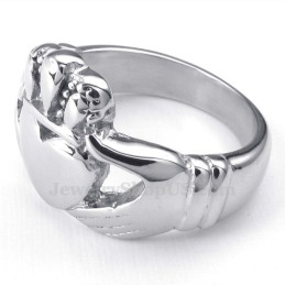 Hænder Kram Op Hjerte Titanium Ring