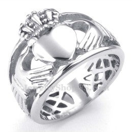 Hænder Kram Op Hjerte Titanium Ring