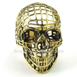 Guld Titanium Hul Kranium Ring