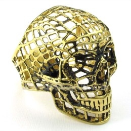 Guld Titanium Hul Kranium Ring