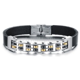 Hot Sale Herre Titanium Læderarmbånd C839