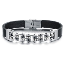 Hot Sale Herre Titanium Læderarmbånd C839