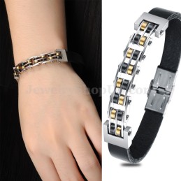 Hot Sale Herre Titanium Læderarmbånd C839