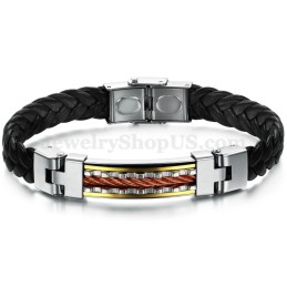 Personlighed Herre Titanium Læderarmbånd C817