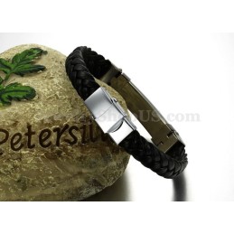 Personlighed Herre Titanium Læderarmbånd C817