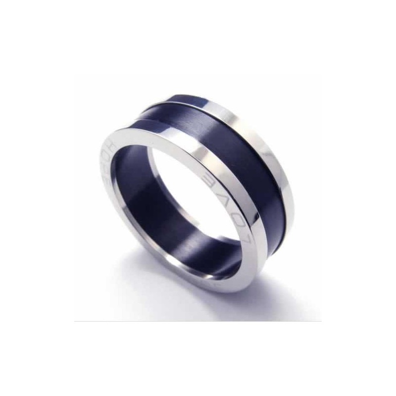 Love 8Mm Sort Titaniumring