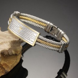 Guld Sølv Herre Titanium Korsarmbånd C759