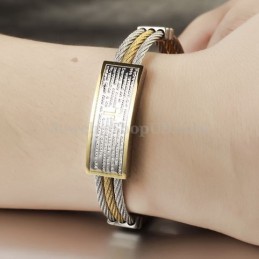 Guld Sølv Herre Titanium Korsarmbånd C759