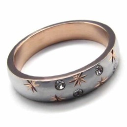 Diamantbesat 4 Mm Titanium- Og Guldindlagt Hoftebåndsring