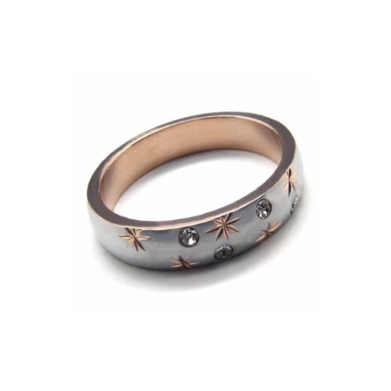 Diamantbesat 4 Mm Titanium- Og Guldindlagt Hoftebåndsring