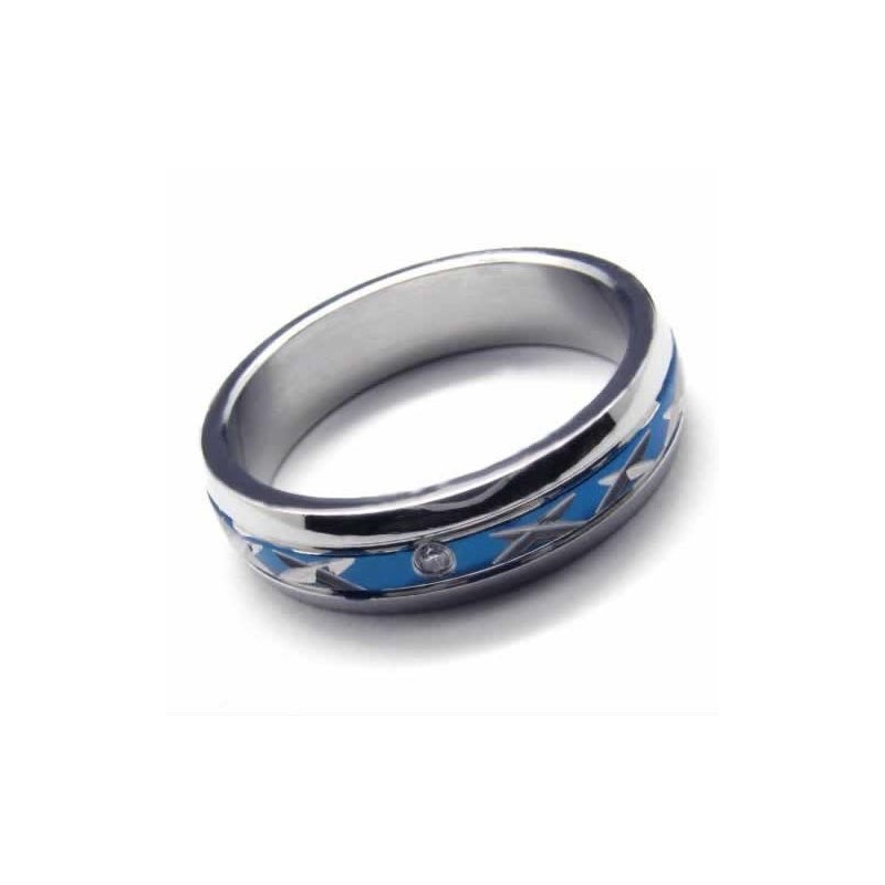 Diamantbesat 5 Mm Blå Titaniumindlagt Ring Diamantbesat 5 Mm Blå Titaniumindlagt Ring