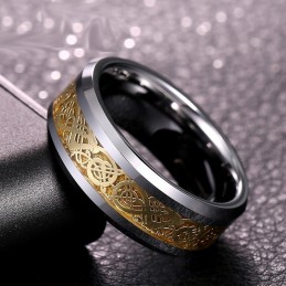 Herremode Personlighed Wolfram Ringe Med Dragemønstre