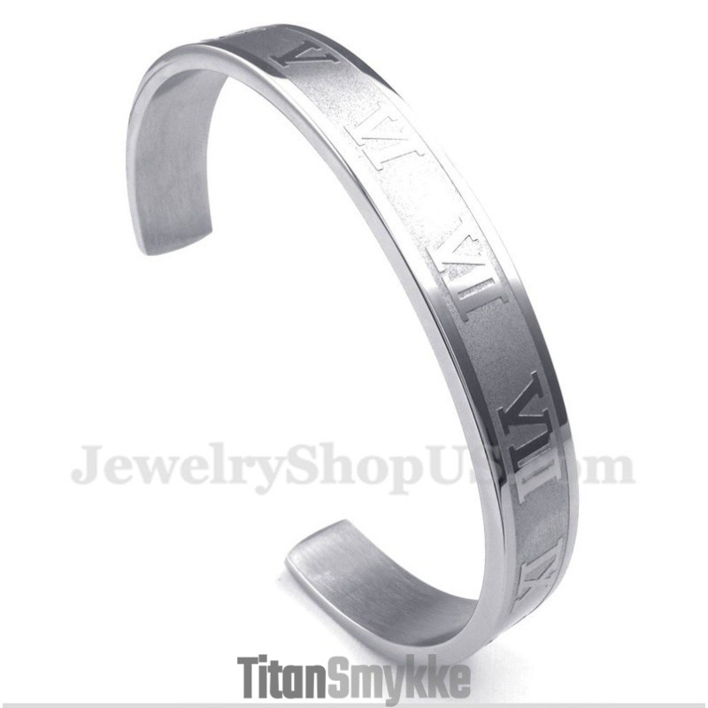 Armbånd Med Romertal I Titanium Til Mænd