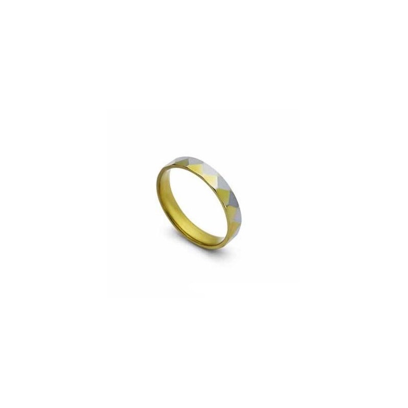 4 Mm Titanium Guld- Og Sølvring