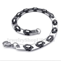 Herre Titanium Sort Rundt Armbånd