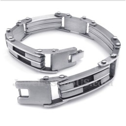 Herrearmbånd I Sort Titanium Med Kabel