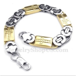 Herrearmbånd Med Titanium Og Guldkors