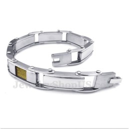 Herrearmbånd Med Titanium- Og Guldkabel