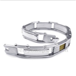 Herrearmbånd Med Titanium- Og Guldkabel