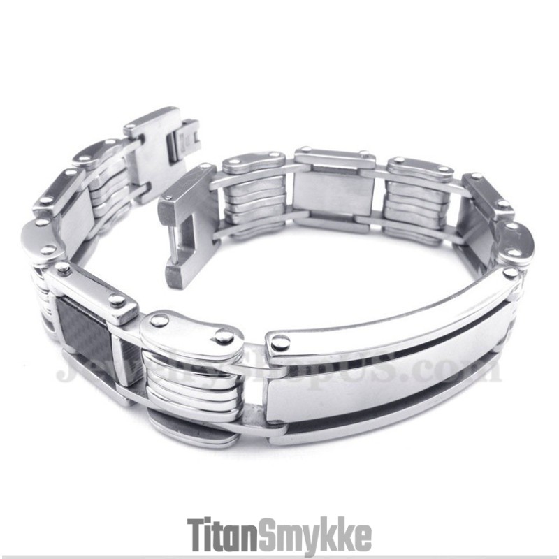 Herrearmbånd I Titanium Og Kulfiber Herrearmbånd I Titanium Og Kulfiber