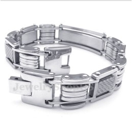 Herrearmbånd I Hvidt Titanium Og Kulfiber