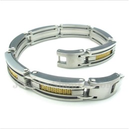 Herrearmbånd Med Titanium- Og Guldkabel