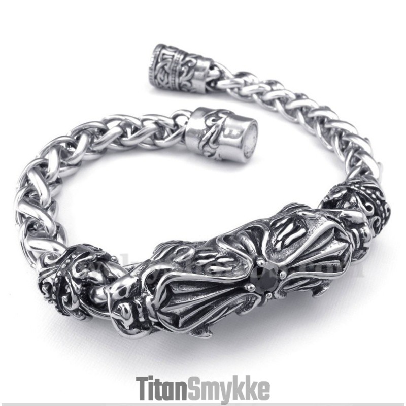 Herrearmbånd Med Støbte Diamanter I Titanium