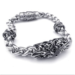Herrearmbånd Med Støbt Titanium Og Sort Diamant