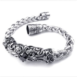 Herrearmbånd Med Støbt Titanium Og Sort Diamant