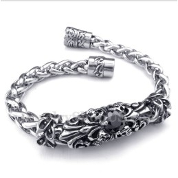 Herrearmbånd Med Støbt Titanium Og Sort Diamant