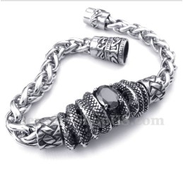 Herrearmbånd Med Støbt Titanium Og Sort Diamant