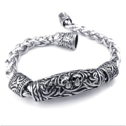 Armbånd Med Støbt Titaniumkranie Til Mænd