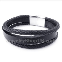 Herrearmbånd I Sort Titaniumlæder