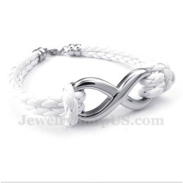 Herrearmbånd Med Titanium-Infinity-Symbol I Læder
