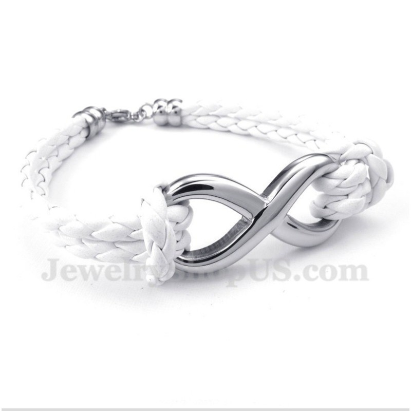 Herrearmbånd Med Titanium-Infinity-Symbol I Læder
