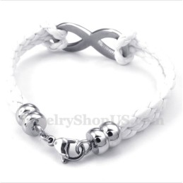 Herrearmbånd Med Titanium-Infinity-Symbol I Læder