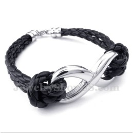 Herrearmbånd Med Titanium-Infinity-Symbol I Læder