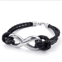 Herrearmbånd Med Titanium-Infinity-Symbol I Læder