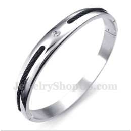 Herrearmbånd Med Sort Diamantkabel I Titanium