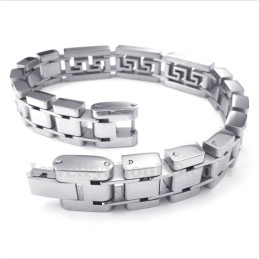 Armbånd Med Græsk Meandermønster I Titanium Til Mænd